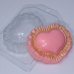 Сердце с кружевными рюшами 1056 форма для мыла пластиковая