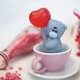 Пластиковая форма 3D "Медвежонок стоит с шариком сердечком"