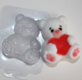 Мишка с сердцем, форма для мыла пластиковая